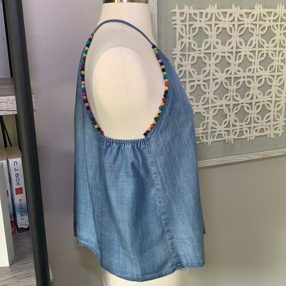 Honey punch tank with pompom accents size small - Picture 6 of 11